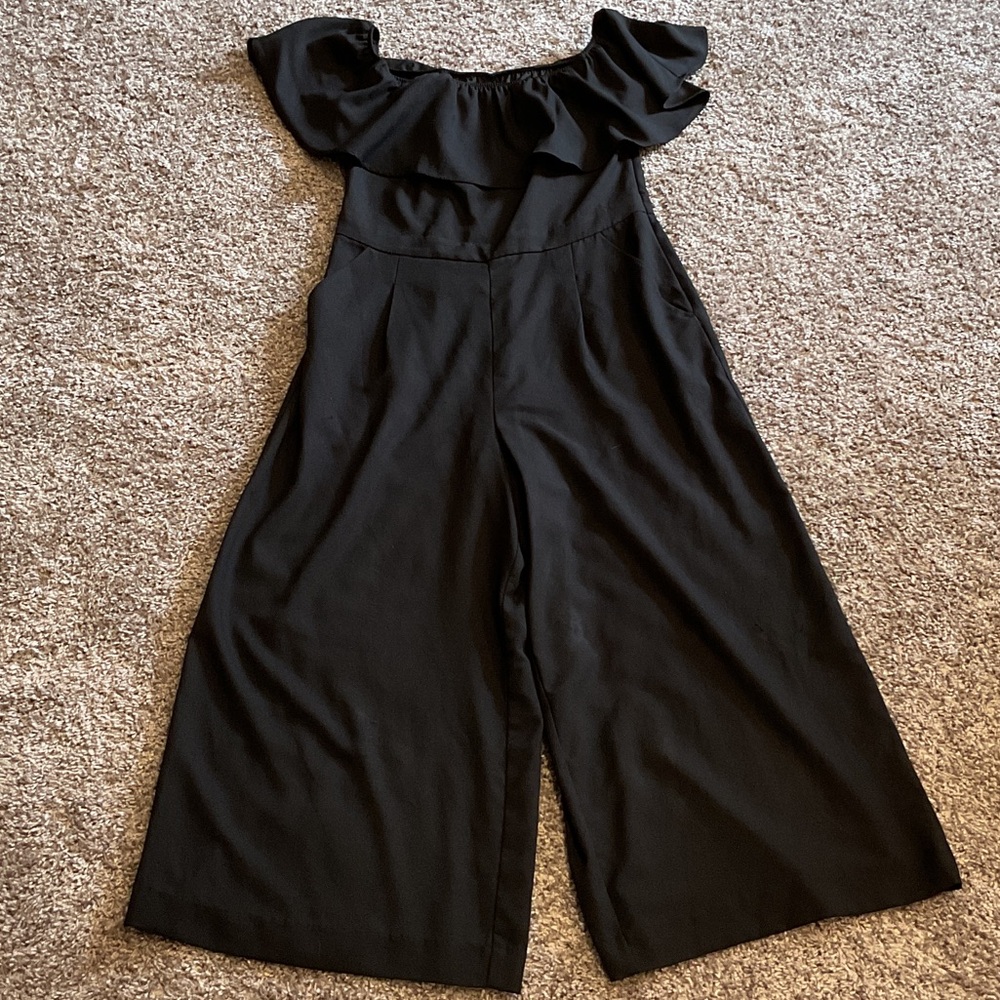 Banana Republic Off-Shoulder Black Jumpsuit, Size 8